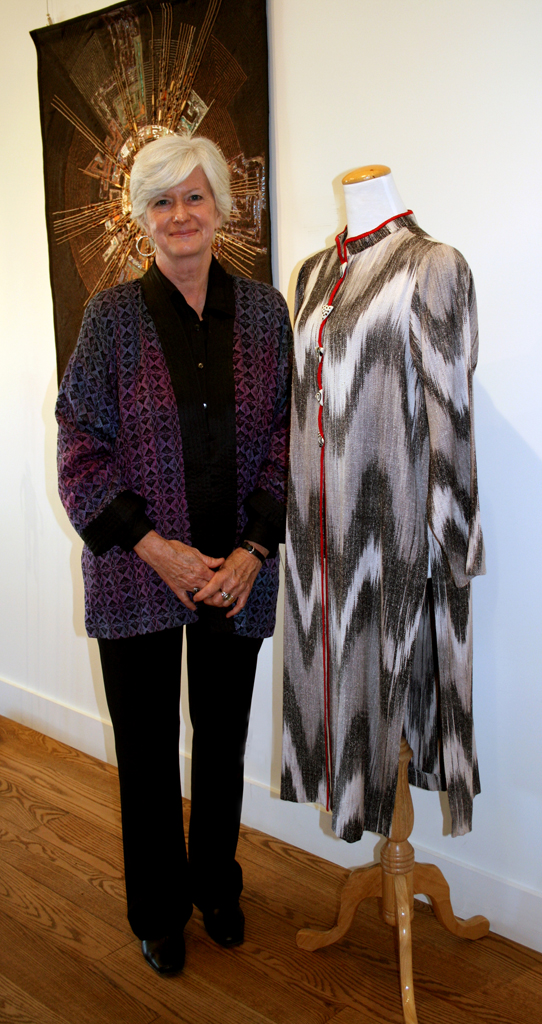 Pat Burns-Wendland at the opening of the Common Thread International exhibition Part 2, World of Threads Festival 2009.