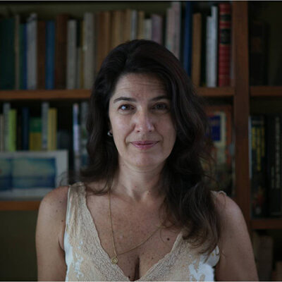 Artist: Elisabetta Balasso at home, wearing her mother’s bridal nightgown. Photo: Juan Lecuna.